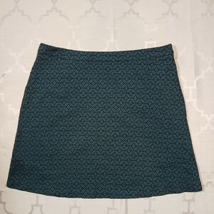 Margaret M Teal Geometric Mini Skirt